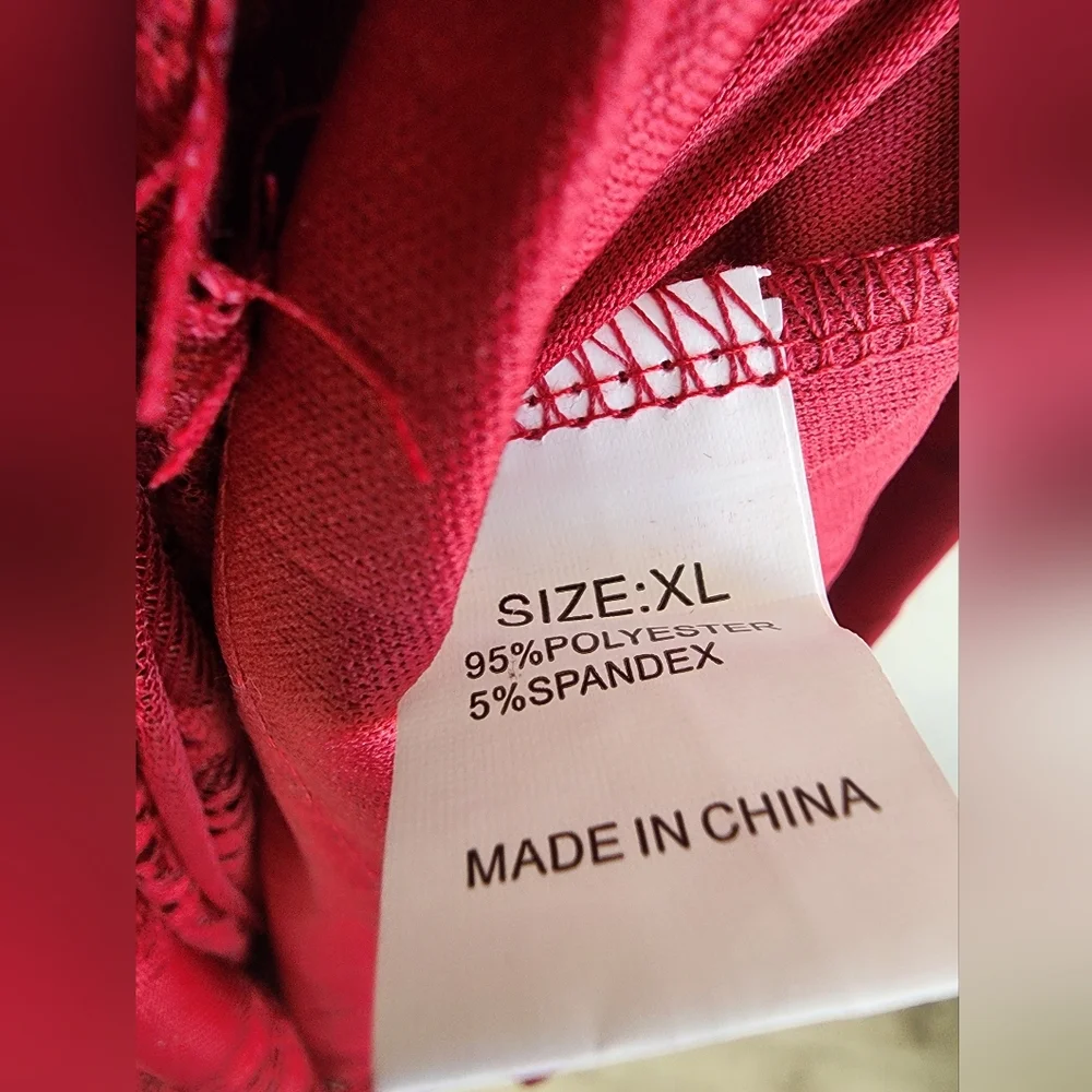 Burgundy Deep V Neck Short Sleeve Lace Maxi Holiday Dress Sz XL - Picture 7 of 7